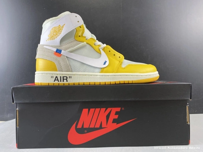 Official Maikesneakers Yellow-Cone Powder Jordan NRG Dark AQ0818-149 Air White Off-White x 1 0708